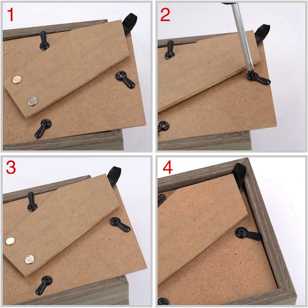 Bamboo Photo Frame - Conjunto de fixadores de botão giratório