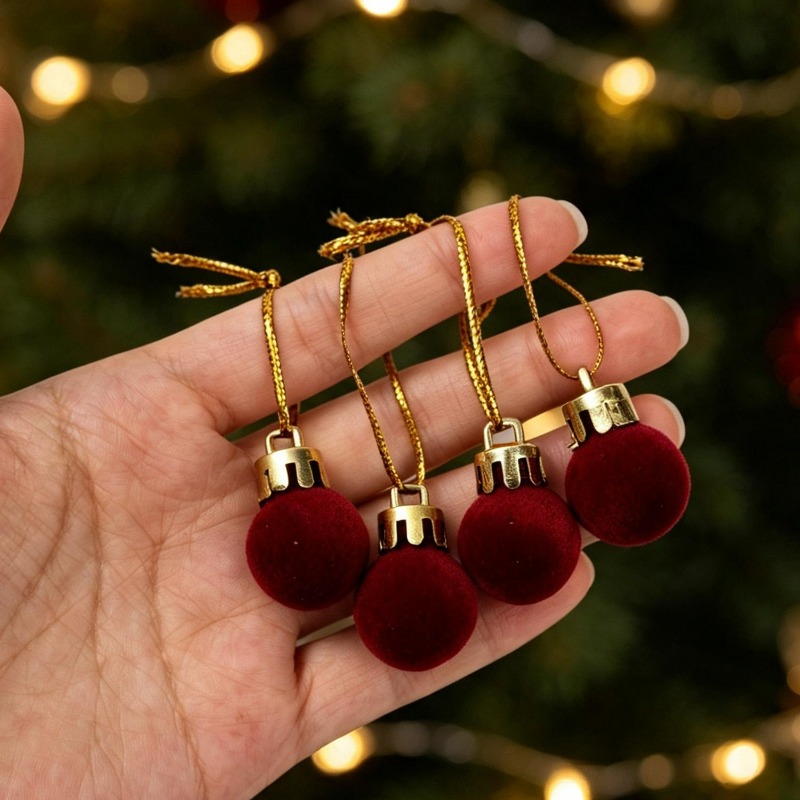 Bolas de Natal de veludo verme - Home Decor Indonesia avaliação e preço