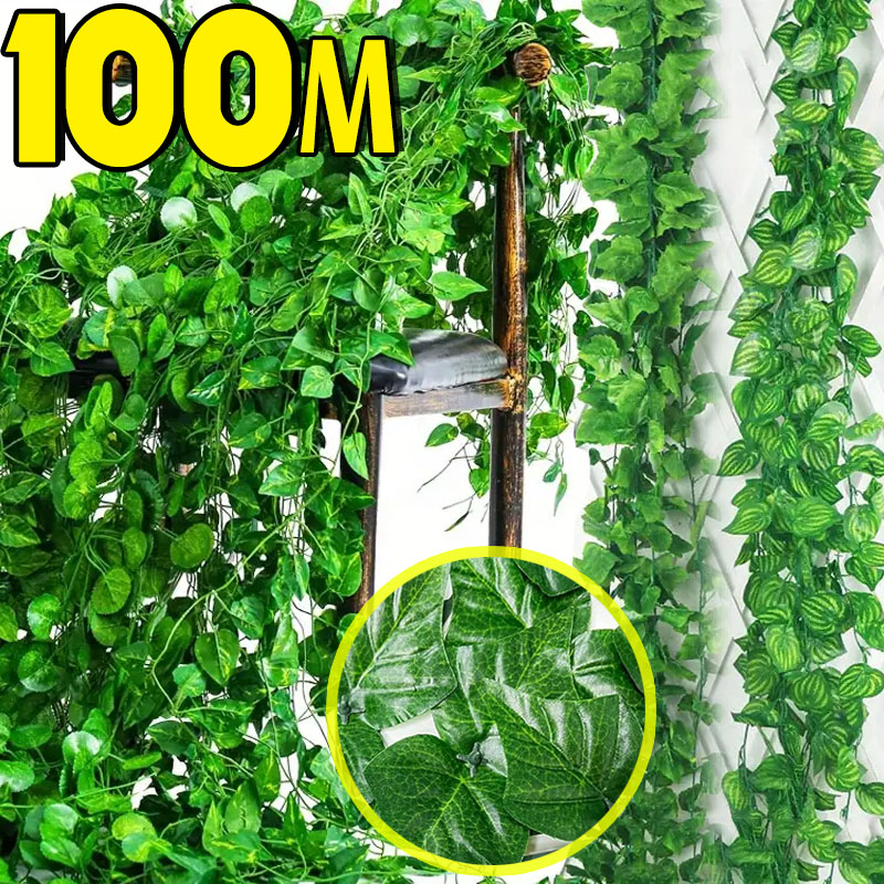 100/2m artificial verde hera v - Rattan Plant Basket avaliação e preço