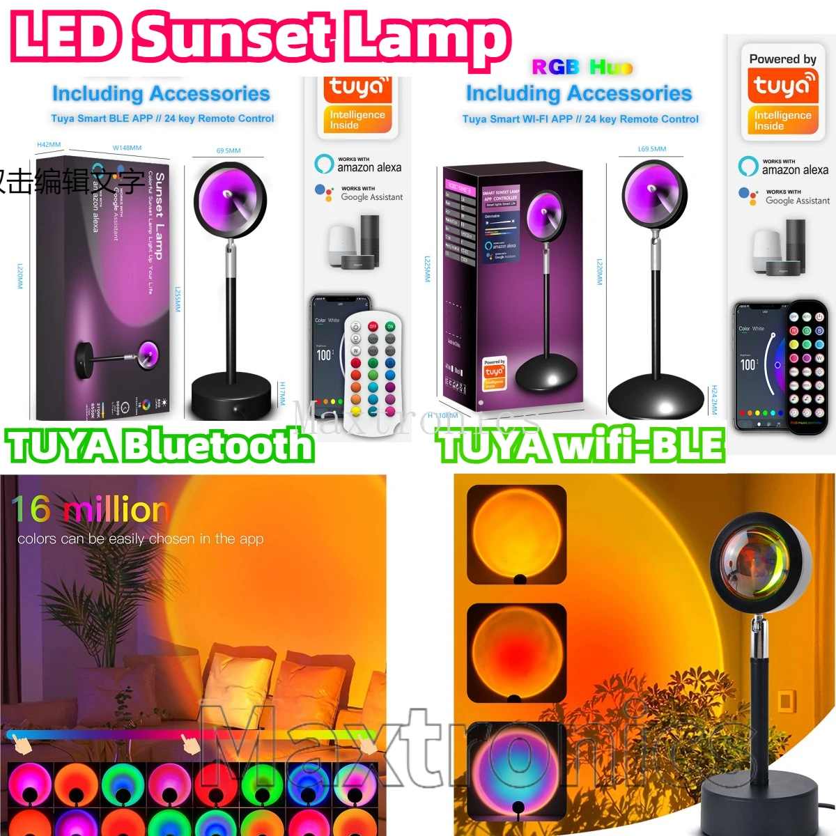 Lâmpada led pôr do sol tuya bl - Home Decor Free App avaliação e preço